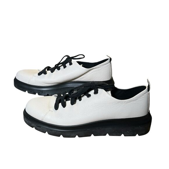 Ecco Nouvelle Lace Up Womens Sneakers Shoes Limestone Leather Size 41 US 10-10.5 - Picture 2 of 11